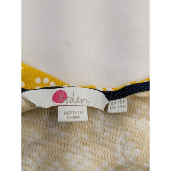 Boden Dress Phoebe Jersey Midi Yellow Pockets Cottagecore Bohemian Luxe 14 A007 - Picture 6 of 9